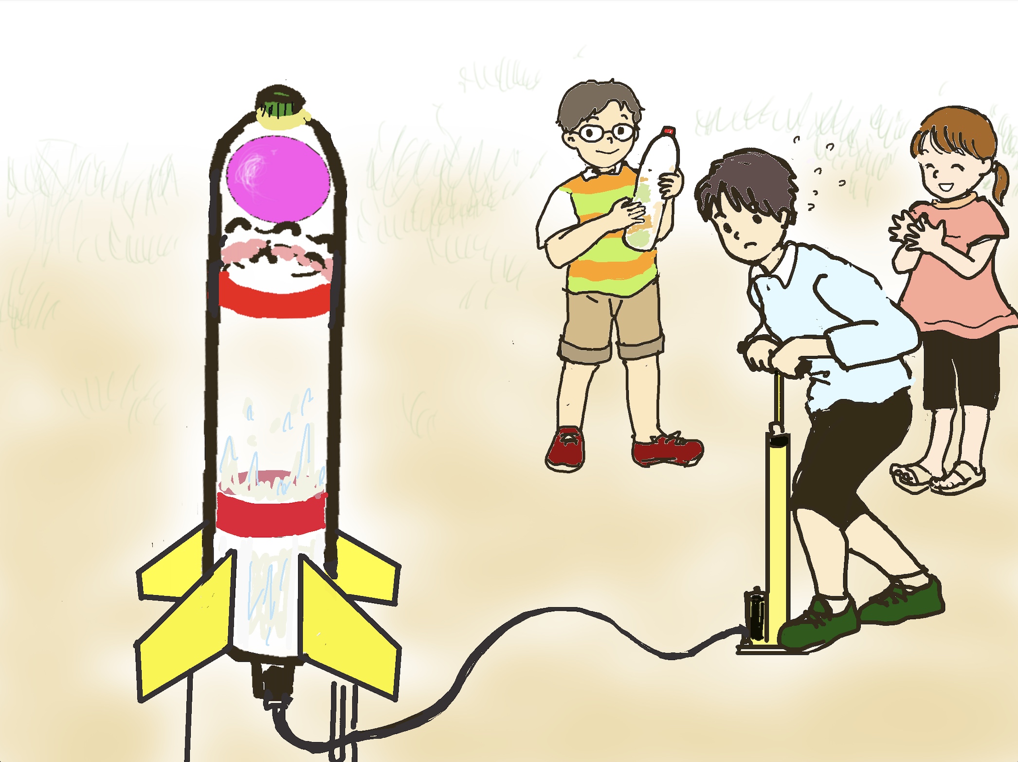 簡単水ロケットを空高く打ち上げよう！＆ チャレンジ体験